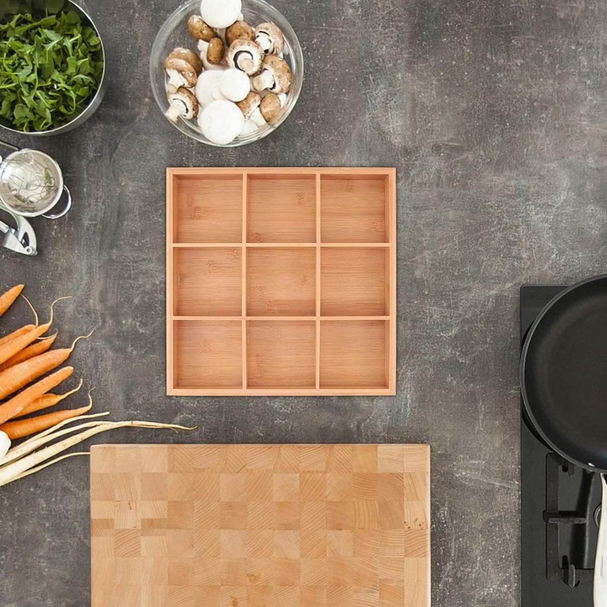 Universal Wooden Organiser (9 Compartment) image 2