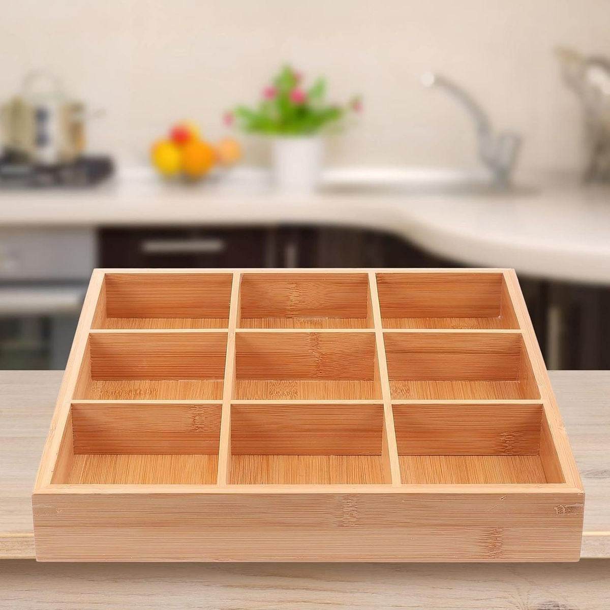 Universal Wooden Organiser (9 Compartment) image 4